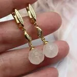Серьги из розового кварца