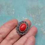 Кольцо с красным кораллом