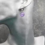 Серьги калибри с аметистами