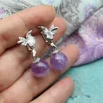 Серьги птички с камнями