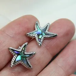 Серьги морские звездочки из перламутра