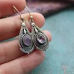 Серьги в этностиле из аметиста