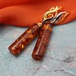 Серьги с янтарем