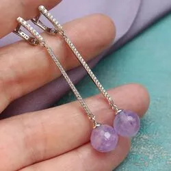 Серебряные серьги с аметистом